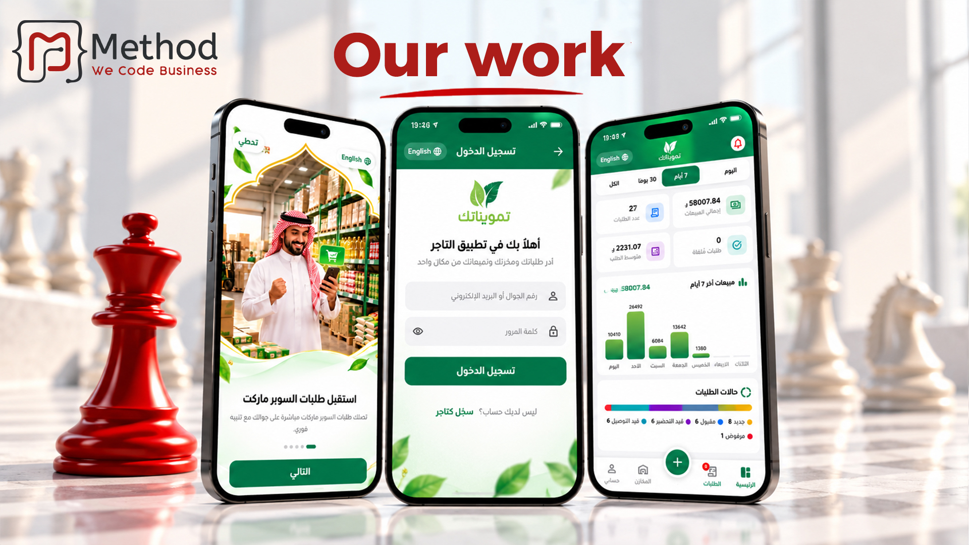 تمويناتك للتاجر | برمجة تطبيق لإدارة الطلبات والمبيعات